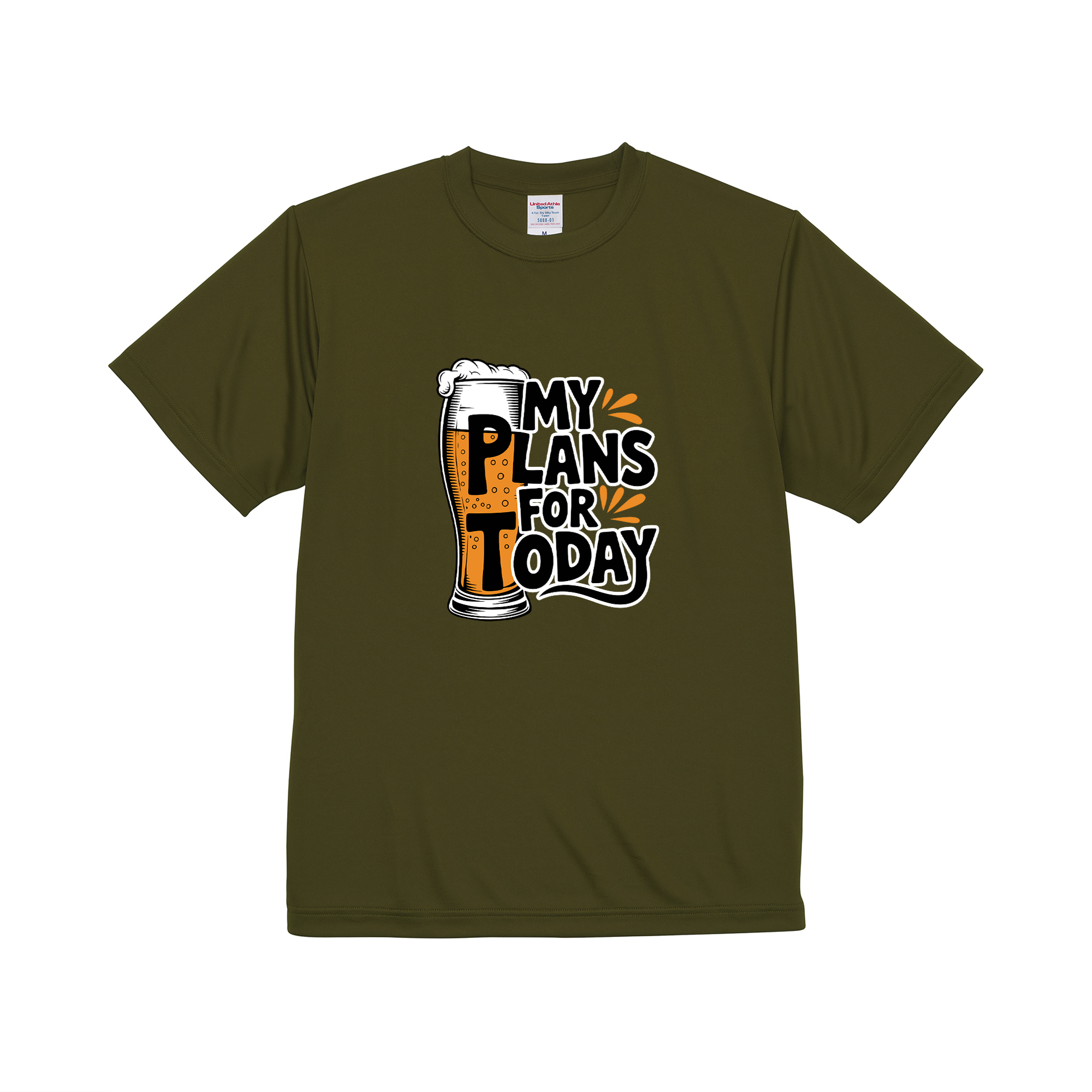 「MY PLANS FOR TODAY 」誕生日プレゼントにも最適!居酒屋・飲み会で話題の面白ドライシルキータッチTシャツ|日本酒・ビール・焼酎・ウイスキー好きにおすすめ